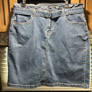 Cato Jean Denim Belted Midi Skirt  Size 14